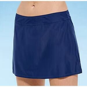 Women's Swim Skirt Navy Blue 24W Mid-rise Tummy Control Bikini Bottom Mynah